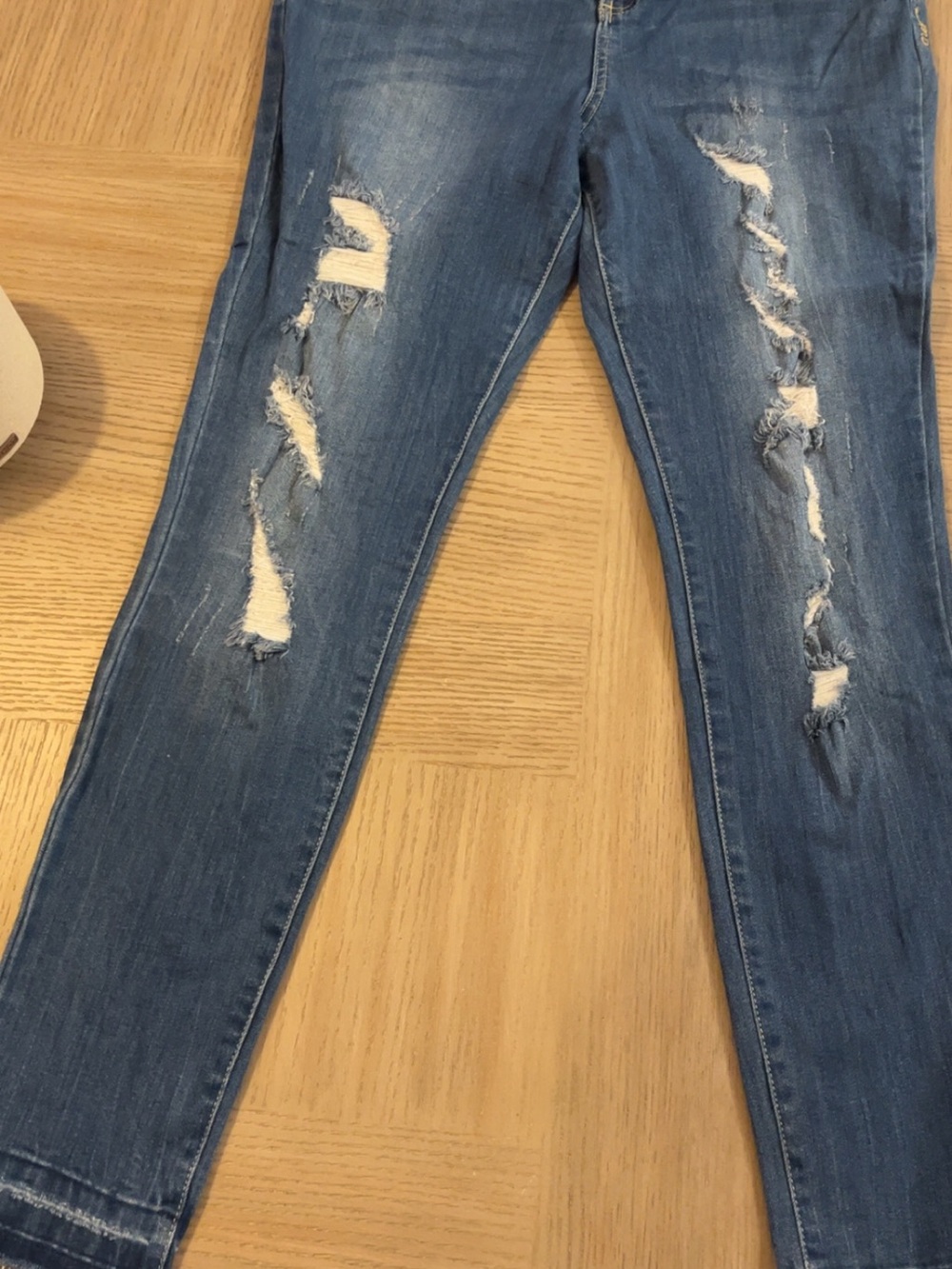 Distressed Blue Women’s Skinny Jeans